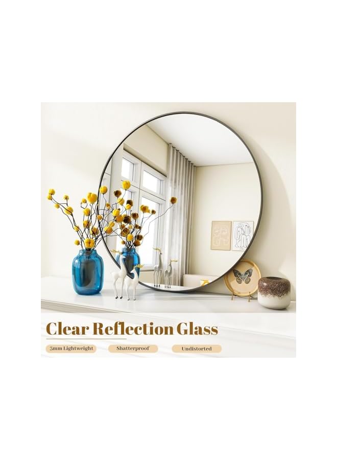 The Bros مرآة دائرية سوداء 50 سم - Image 5