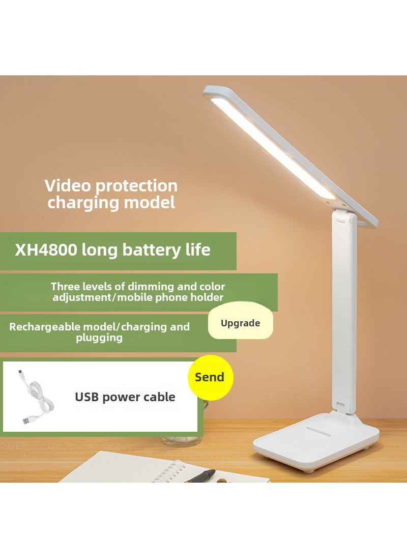 Generic - LED Folding Desk Lamp with Dimmer for BedroomWhite [charging 4800 mA] dimmable color + line White [charging 4800 mA] dimmable color + line - Image 1