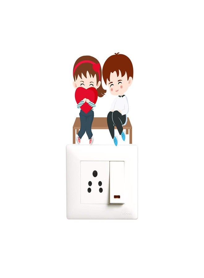 Decopix 'Cute - Love - Couples - Romantic Decorative Wall Sticker Combo Pack for Switch Panel Board, Laptop, Fridge.' - Sm4029 (PVC Vinyl - Set of 4) - Image 3
