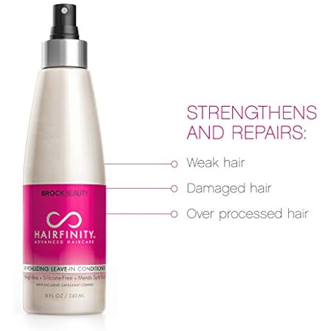 HAIRFINITY REVITALIZING LEAVE-IN CONDITIONER Â€“ TREATMENT FOR DRY AND DAMAGED HAIR AND SCALP MENDS SPLIT ENDS AND PROTECTS FROM 450 DEGREES HEAT WITH QUINOA, JOJOBA OIL, AND BIOTIN 8 OZ - Image 3