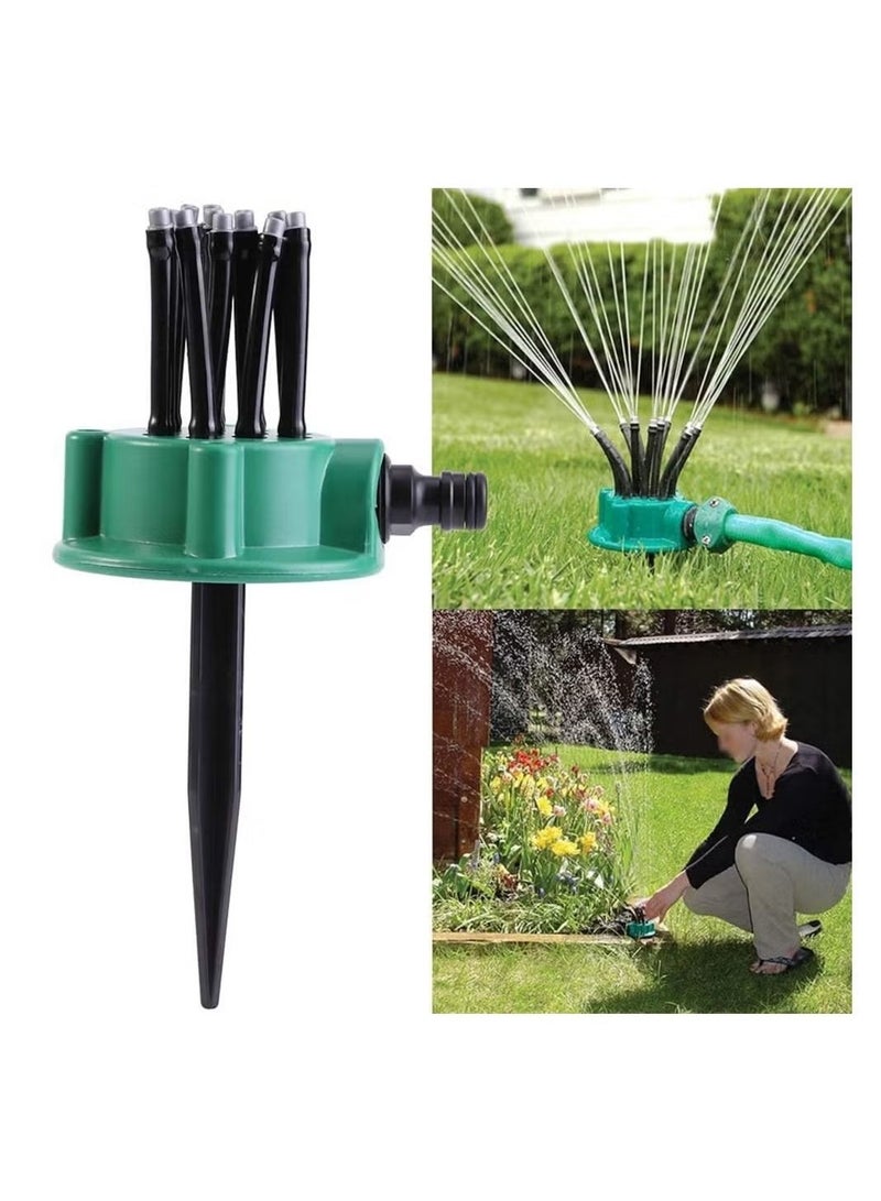 Generic Garden Sprinkler, 12 Hose Head Garden Plants Vegetable 360° Adjustable Watering Sprinkler Multi-use Lawn Irrigation System Adjustable Rotation Lawn Sprinkler for Outdoor Yard  - Image 1