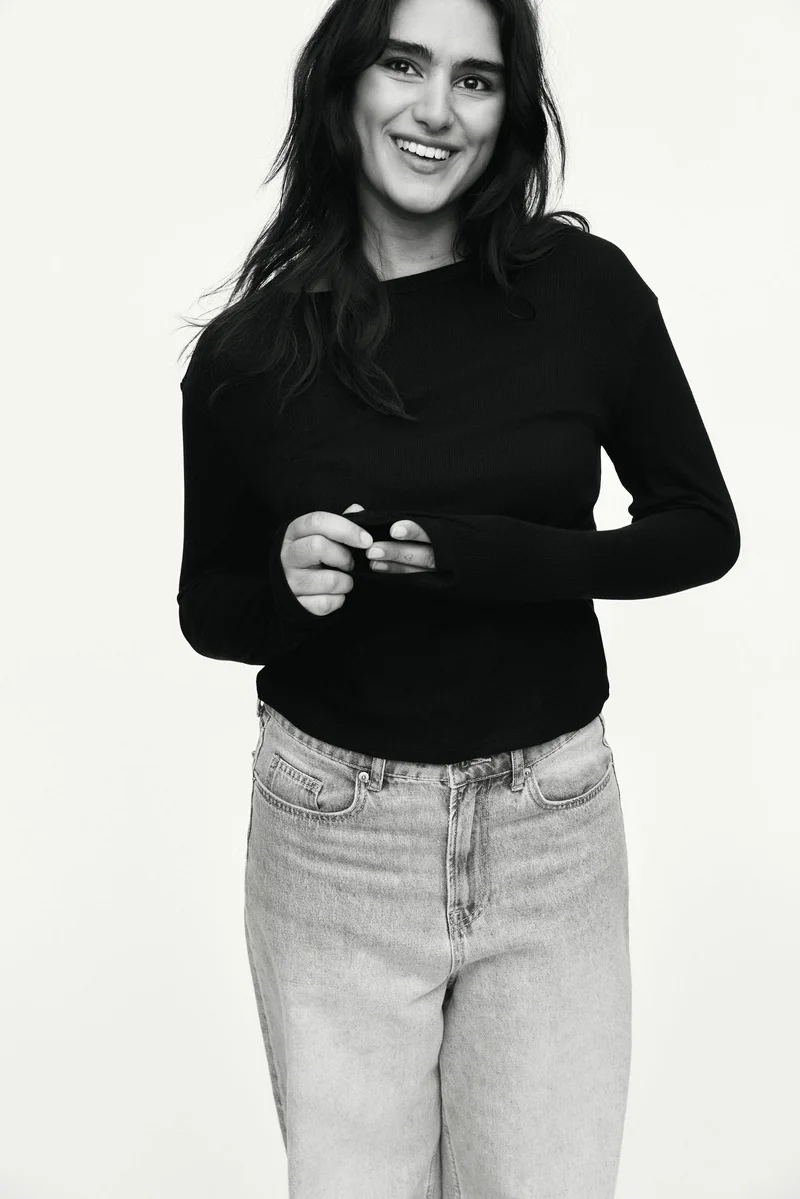 اتش اند ام Ribbed cotton top