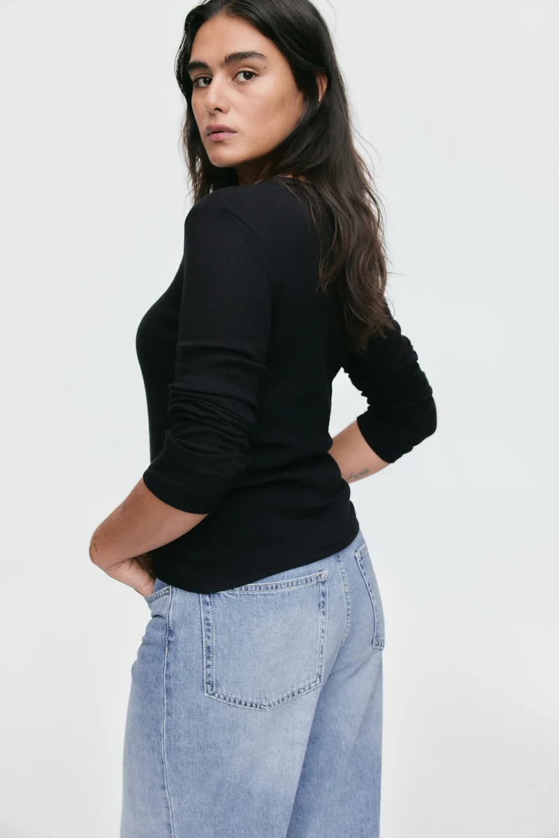 اتش اند ام Ribbed cotton top