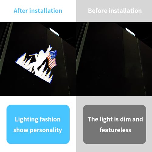 akarin 2 PCS LED Car Door Logo Lights Compatible for 4Runner Tundra Sequoia Venza Land Cruiser Courtesy Projector Laser Welcome Light Puddle Lamp Car Accessories for Toyo USA Flag - Image 3