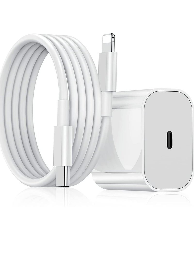 ELTRAZONE - 20W Fast iPhone Charger PD 3.0 USB C Charger Adapter with USB C Cable Compatible for iPhone Charger 13, 12, 11, Mini, X Series and Later (Charger) - Image 1