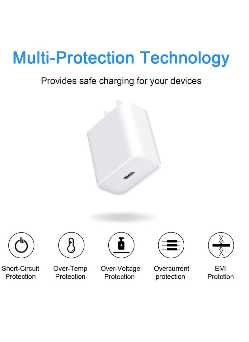 ELTRAZONE - 20W Fast iPhone Charger PD 3.0 USB C Charger Adapter with USB C Cable Compatible for iPhone Charger 13, 12, 11, Mini, X Series and Later (Charger) - Image 1