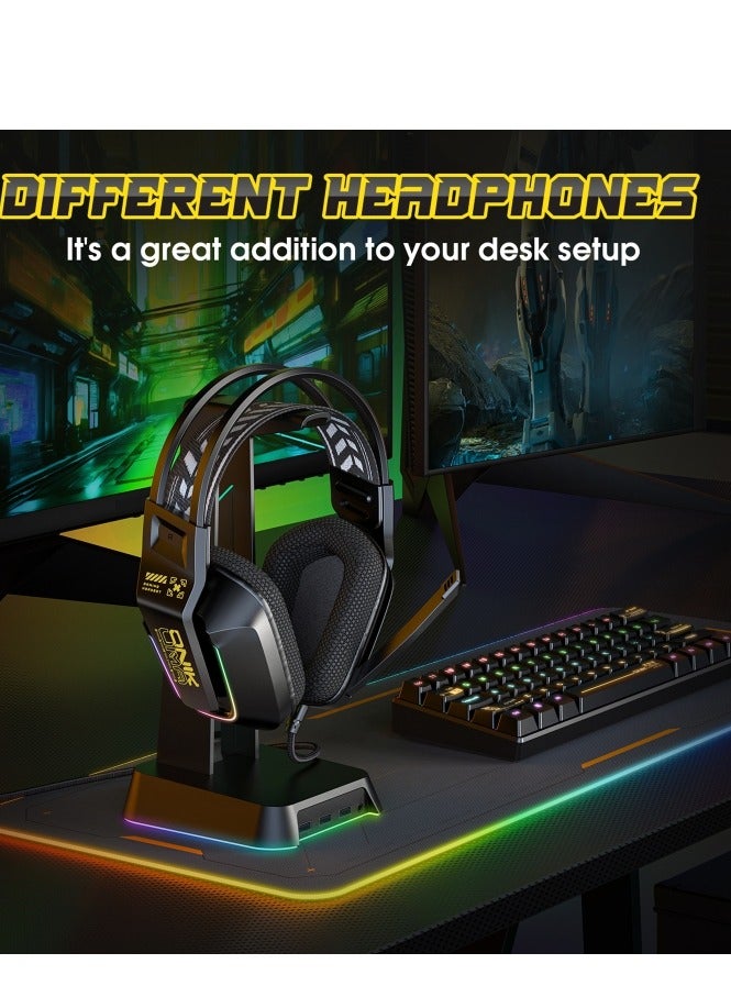 ONIKUMA X13 RGB Colorful Lighting Wired Gaming Headset with Microphone Length:2.2m Black - Image 2