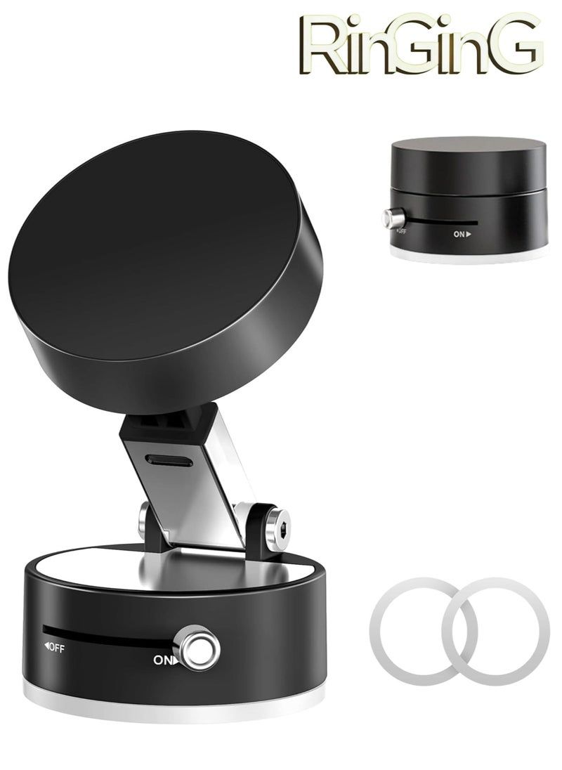 RinGinG Vacuum Suction Magnetic Car Phone Holder, Magnetic Car Phone Holder For Car Dashboard Truck Windshield Table Suitable For Tablets Smartphones Flat Universal Magnetic Kit  - Image 1