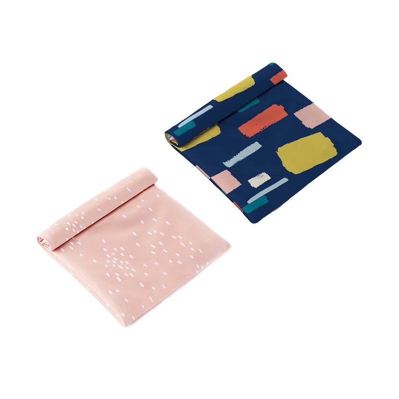 Esembly Esembly Petite Pouch 2Pack A Tiny Waterproof Reusable Bag for Cloth Wipes Disposable Wipes and Snacks Travel Friendly One Size Brushstroke Confetti