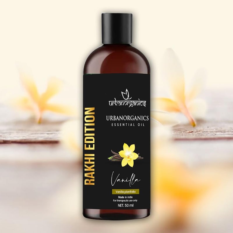 Urbanorganics Urbanorganics Luxurious Rakhi Combo I 100 Pure  Natural Essential Oil 50 ml with Beautiful Rakhi I Best Rakhi Gift for Brother Sister I Healthy Glowing Skin Vanilla  - Image 2