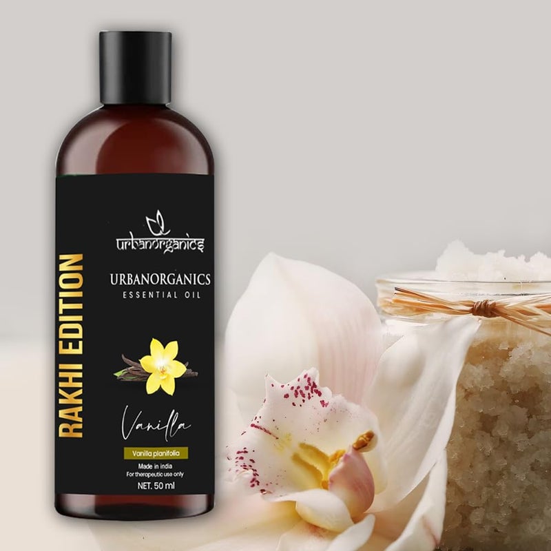 Urbanorganics Urbanorganics Luxurious Rakhi Combo I 100 Pure  Natural Essential Oil 50 ml with Beautiful Rakhi I Best Rakhi Gift for Brother Sister I Healthy Glowing Skin Vanilla  - Image 4