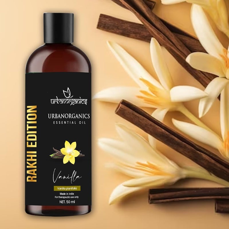 Urbanorganics Urbanorganics Luxurious Rakhi Combo I 100 Pure  Natural Essential Oil 50 ml with Beautiful Rakhi I Best Rakhi Gift for Brother Sister I Healthy Glowing Skin Vanilla  - Image 3