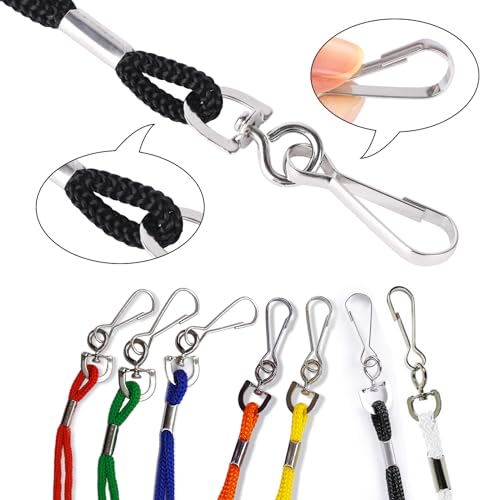 HOSL 100 Pack Badge Lanyards Business ID Card Lanyards Employee Students Lanyard Round 36" With Swivel Hook (Red) - Image 4