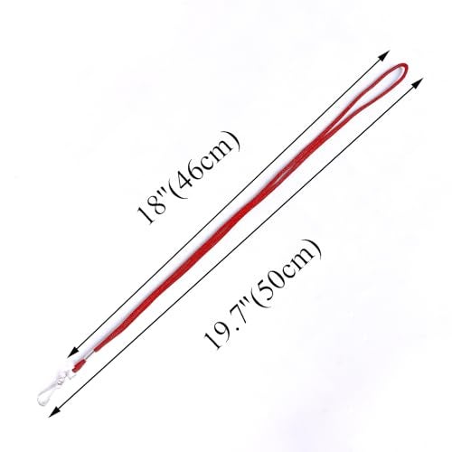 HOSL 100 Pack Badge Lanyards Business ID Card Lanyards Employee Students Lanyard Round 36" With Swivel Hook (Red) - Image 3