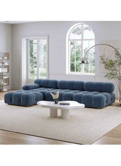 A to Z Furniture Delsea Modular Sectional Sofa in Blue Velvet in Blue Color Sectional Modular Sofa  - Image 3
