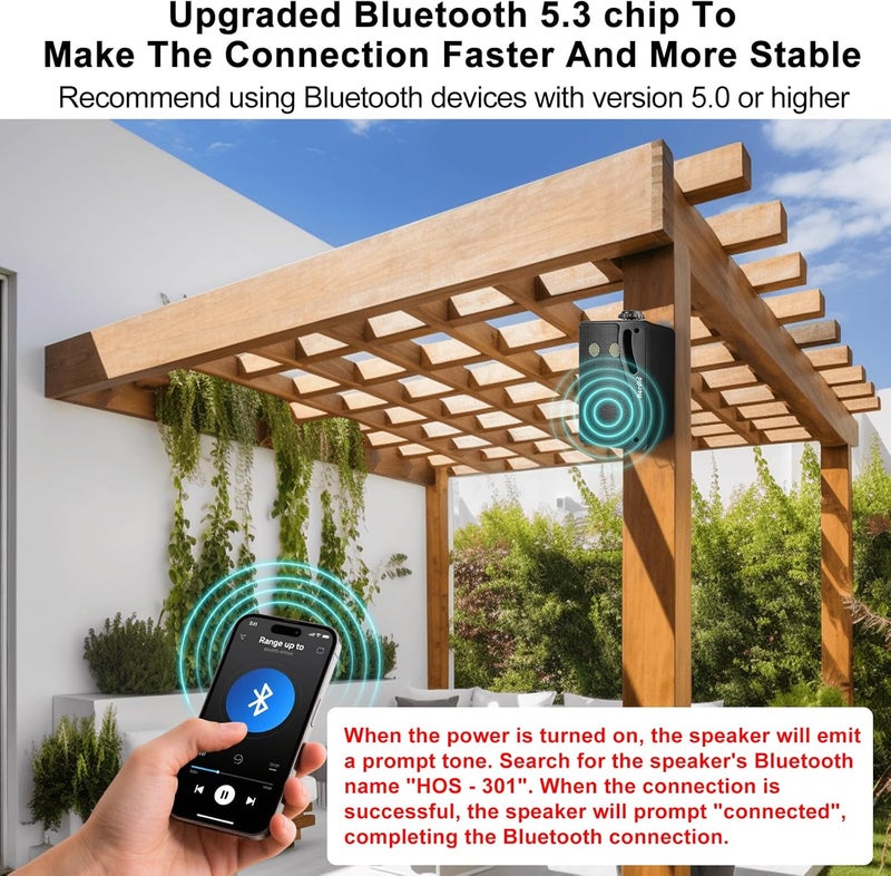 Herdio 3.5 inches 3.5 Way Bluetooth Outdoor Speakers (Black) - Image 3