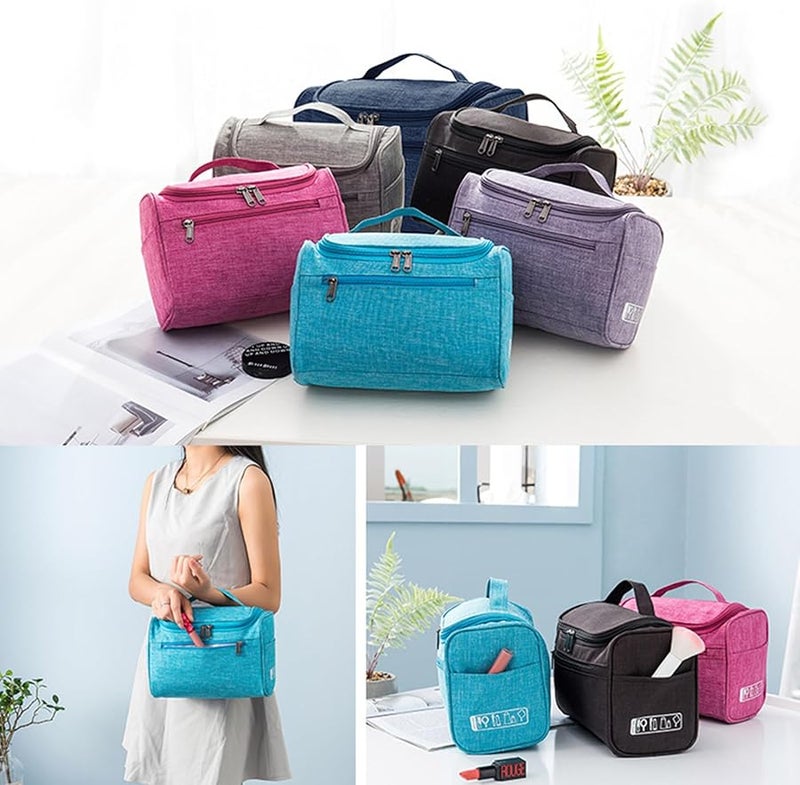 Blue Travel Cosmetic Case Toiletry Pouch Makeup Storage Bag Organizer - Image 4