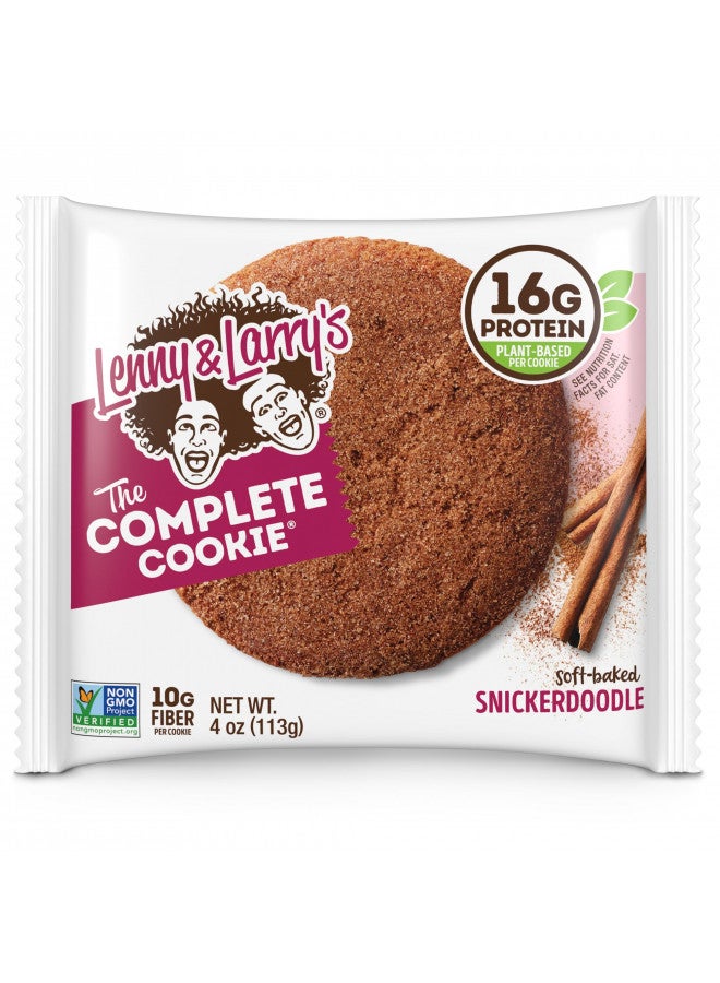 LENNY & LARRY'S Lenny & Larry's The Complete Cookie, Snickerdoodle, Soft Baked, 16g Plant Protein, Vegan, Non-GMO, 4 Ounce Cookie (Pack of 12) - Image 3