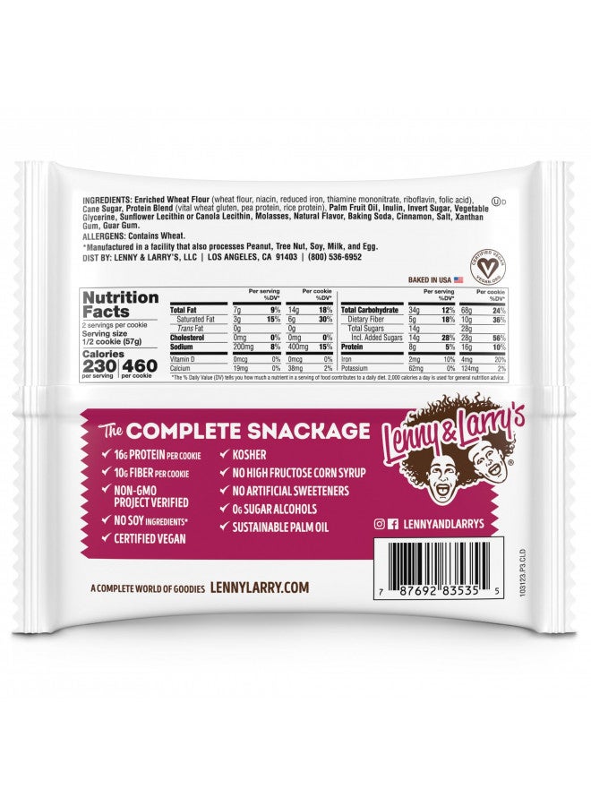 LENNY & LARRY'S Lenny & Larry's The Complete Cookie, Snickerdoodle, Soft Baked, 16g Plant Protein, Vegan, Non-GMO, 4 Ounce Cookie (Pack of 12) - Image 5