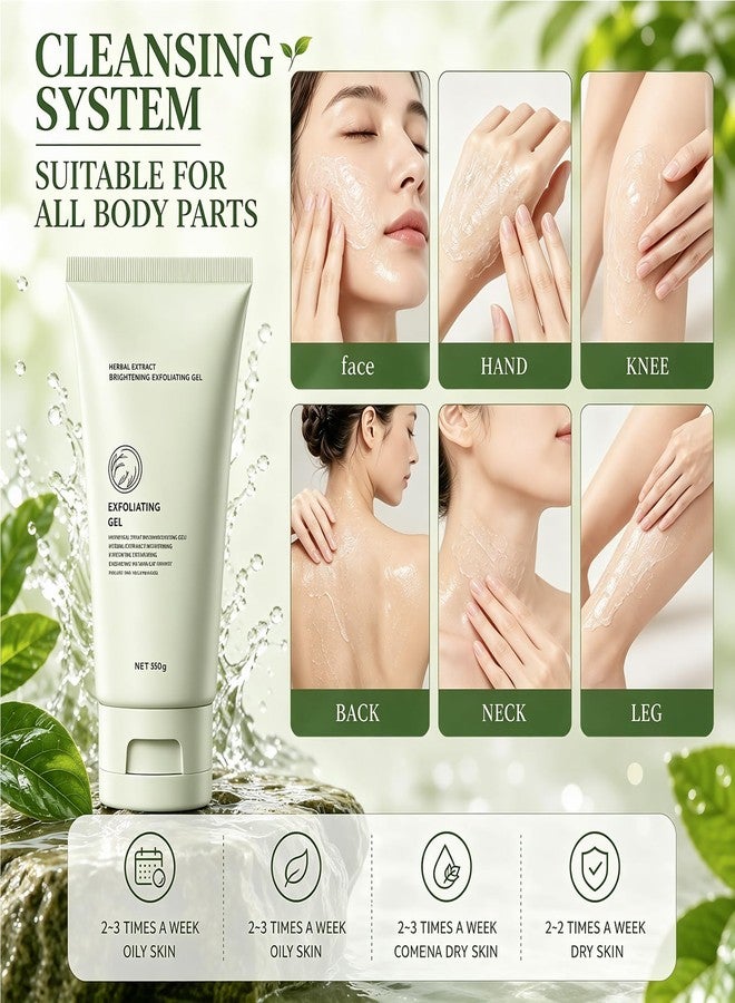 2PCS Herbal Brightening Exfoliating Gel, Gentle Facial Scrub Hat Revitalizes The Skin, Deeply Cleanses Pores, Suitable For All Skin Types - Image 3