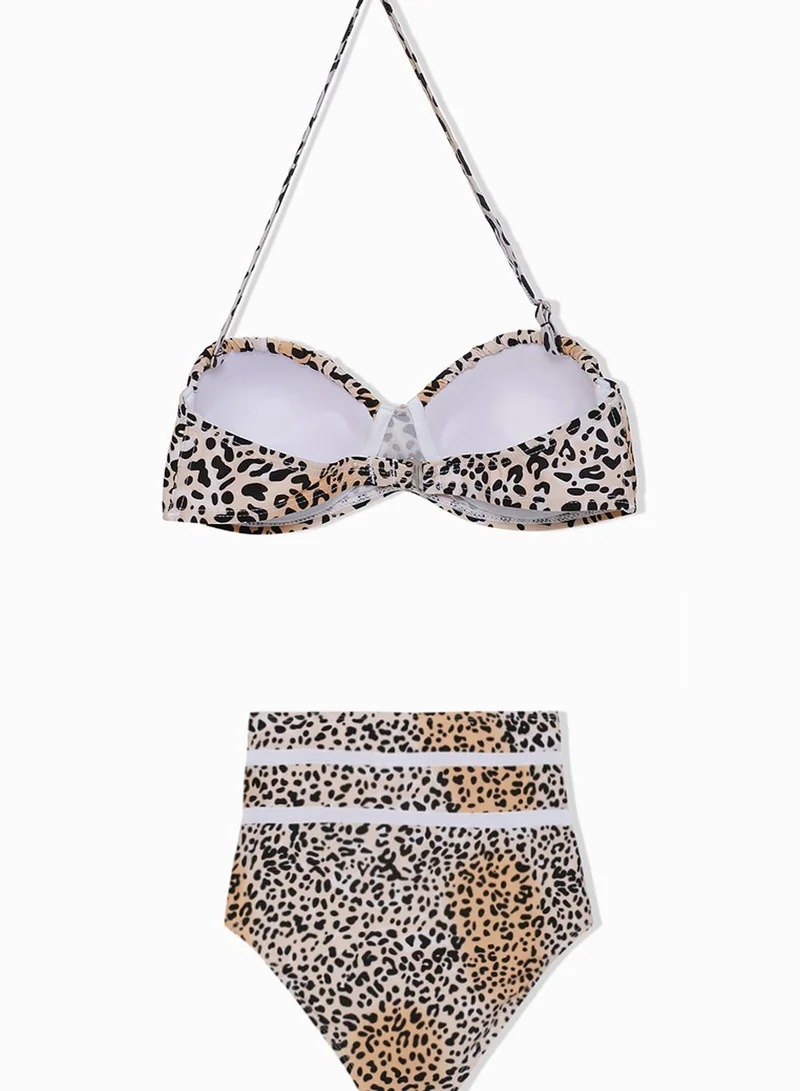 Velvet Fox High Waisted Strappy Bikini Set