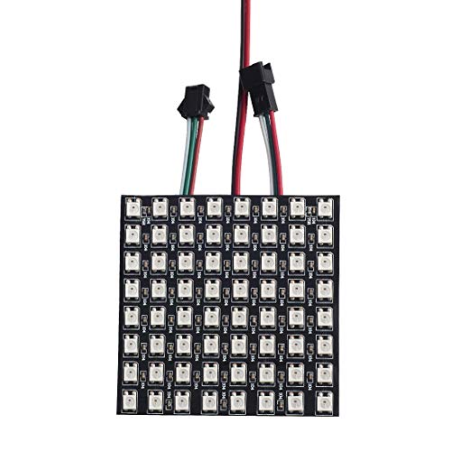 BTF-LIGHTING WS2812B ECO RGB Alloy Wires 5050SMD Individual Addressable 8X8 256 Pixels LED Matrix Panel Flexible FPCB Full Color Works with WLED,SP802E,etc Controllers Image Video Text Display DC5V - Image 1