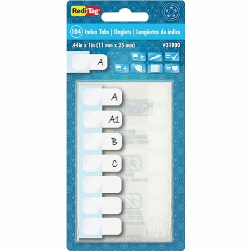 Redi-Tag, RTG31000, Permanent Stick Write-On Index Tabs, 104 / Pack , White - Image 5