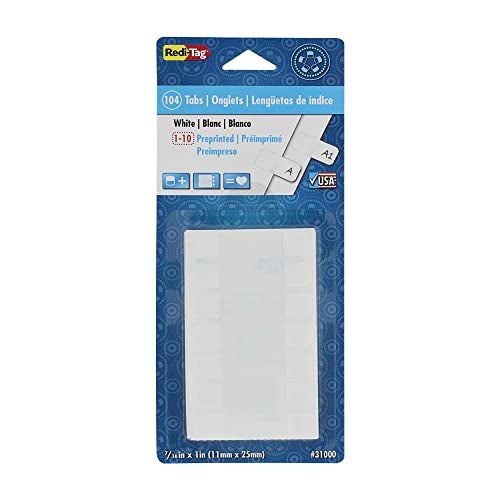 Redi-Tag, RTG31000, Permanent Stick Write-On Index Tabs, 104 / Pack , White - Image 2