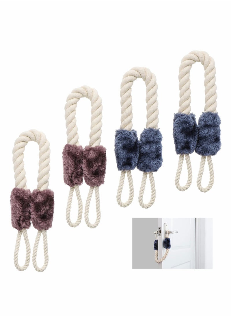 Excefore - Door Stop Stopper Rope Anti-Crash Door Handles Rope Anti-Collision Baby Safety Finger Pinch Guard Protectors 4 Pcs - Image 1