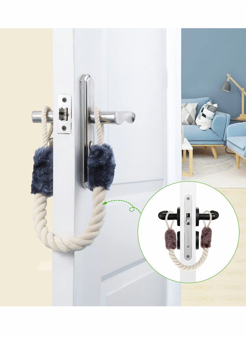 Excefore - Door Stop Stopper Rope Anti-Crash Door Handles Rope Anti-Collision Baby Safety Finger Pinch Guard Protectors 4 Pcs - Image 1