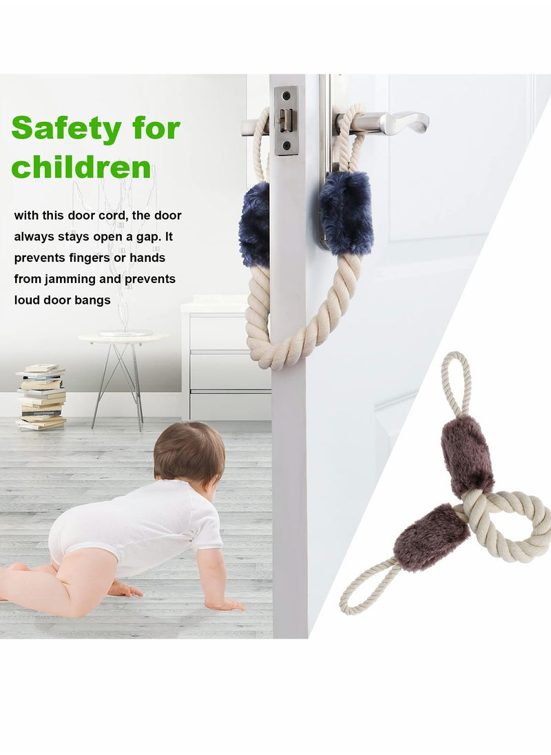 Excefore - Door Stop Stopper Rope Anti-Crash Door Handles Rope Anti-Collision Baby Safety Finger Pinch Guard Protectors 4 Pcs - Image 1