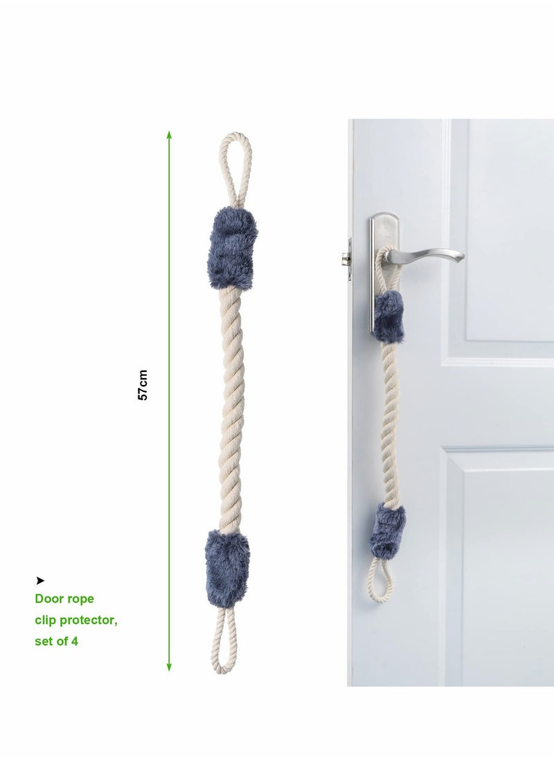 Excefore - Door Stop Stopper Rope Anti-Crash Door Handles Rope Anti-Collision Baby Safety Finger Pinch Guard Protectors 4 Pcs - Image 1