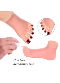 AORAEM AORAEM Practice Fake Foot Flexible Movable Soft Silicone Fake Foot Tool for Nails Training Display Pink  - Image 2