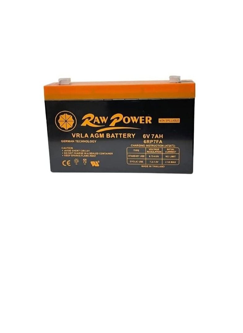 Raw Power RawPower VRLA AGM Non Spillable Battery Made in Vietnam (6V 7AH)  - Image 2