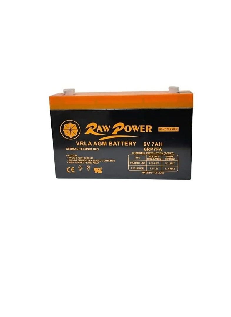 Raw Power RawPower VRLA AGM Non Spillable Battery Made in Vietnam (6V 7AH)  - Image 3