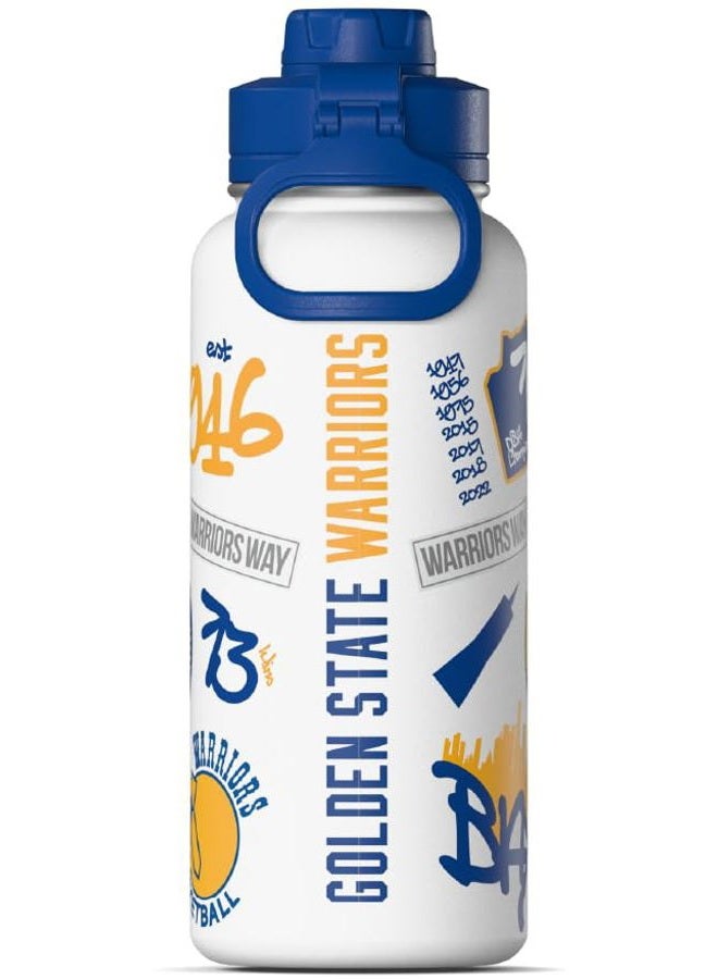 Hydrapeak x NBA Officially Licensed Golden State Warriors 32oz Active Water Bottle Chug Lid Stainless Steel Reusable Double Wall Celebrating The City Of San Francisco - Image 3