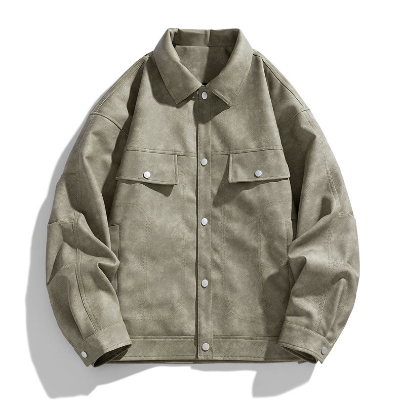 Pu Leather Jacket Men'S Spring Fashion Men'S Couple'S American Jacket Men'S Top Loose Jacket Men'S Clothing - Image 2