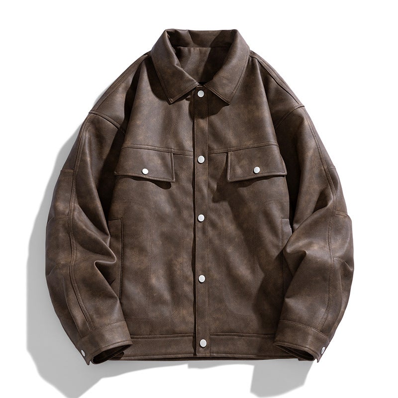 Pu Leather Jacket Men'S Spring Fashion Men'S Couple'S American Jacket Men'S Top Loose Jacket Men'S Clothing - Image 4