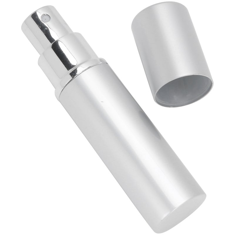 Portable Atomizer 5Pcs Silver: Full-Enclosed Dust Cover Design, Anodized Aluminum Pressing Nozzle, Glass Inner Container - Safe Hygienic Refillable Spray Bottle for Travel Daily Use - Image 5