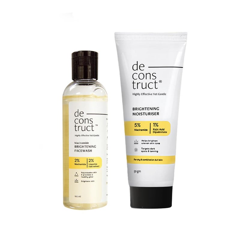 Deconstruct مجموعة تعزيز الإشراق اليومية المنظف المضيء للوجه 100 مل مرطب الوجه المضيء 50 جرام لبشرة متألقة ومشرقة مجموعة مضادة للتصبغ من 2 - Image 1