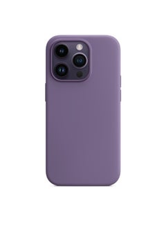 Applicable To For Iphone14promax Liquid Silicone Magnetic Suction Animation Shell For Iphone 14 Official MagSafe Magnetic Suction-Color:Iris Flower/liquid Magnetic Suction + White Animation Pop-up Window-Applicable Model:ip 14Promax