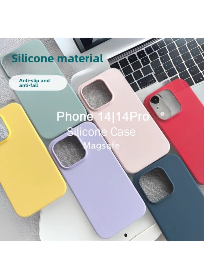 Generic - Applicable To For Iphone14promax Liquid Silicone Magnetic Suction Animation Shell For Iphone 14 Official MagSafe Magnetic Suction-Color:Iris Flower/liquid Magnetic Suction + White Animation Pop-up Window-Applicable Model:ip 14Promax - Image 1