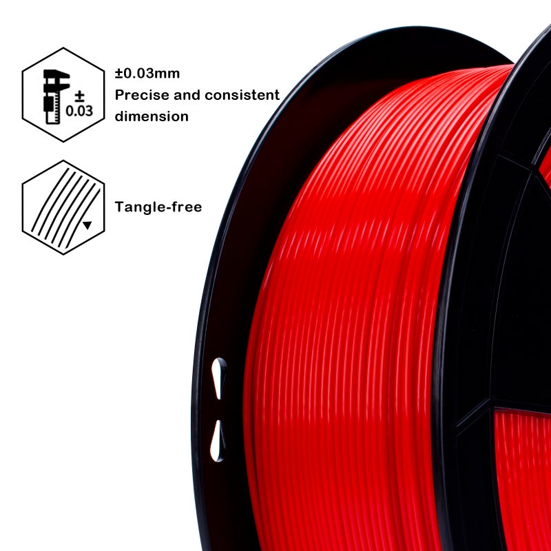 ZIRO Fluorescence PLA Filament 1.75mm 1kg/2.2lb Spool, Fluo - Image 2