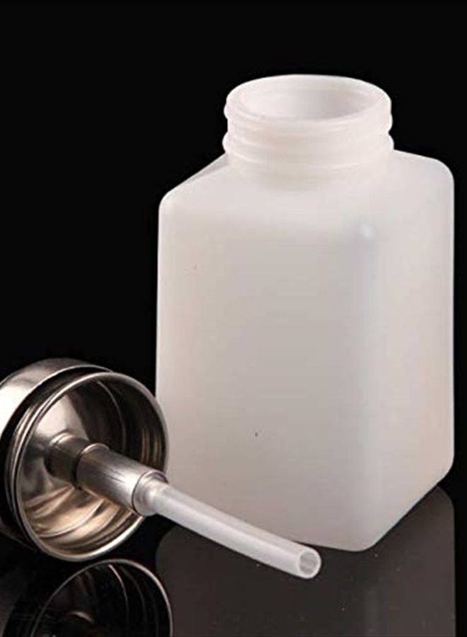 DNHCLL 100ML Metal Cap Push Down Empty Bottle Dispenser for Nail Polish Remover, Pump Dispensers Empty Plastic Bottle With Lock Pump Head for Lip Eye Makeup Remover - Image 5