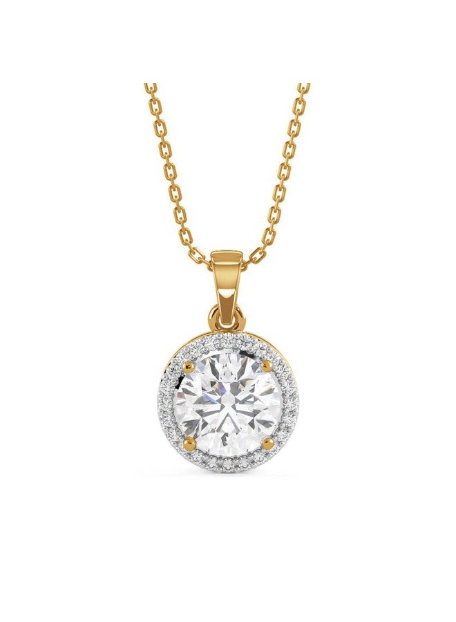 Clara 925 Sterling Silver Talia Pendant Chain Necklace | Gold Rhodium Plated, Swiss Zirconia | Gift for Women and Girls - Image 1