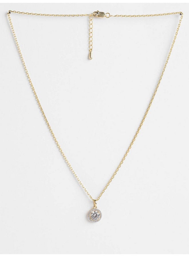 Clara 925 Sterling Silver Talia Pendant Chain Necklace | Gold Rhodium Plated, Swiss Zirconia | Gift for Women and Girls - Image 3