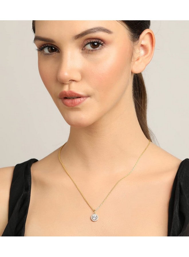 Clara 925 Sterling Silver Talia Pendant Chain Necklace | Gold Rhodium Plated, Swiss Zirconia | Gift for Women and Girls - Image 5