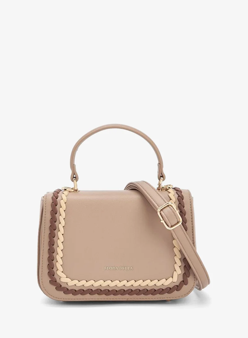 Flora Bella Braided Satchel Bag with Detachable Strap