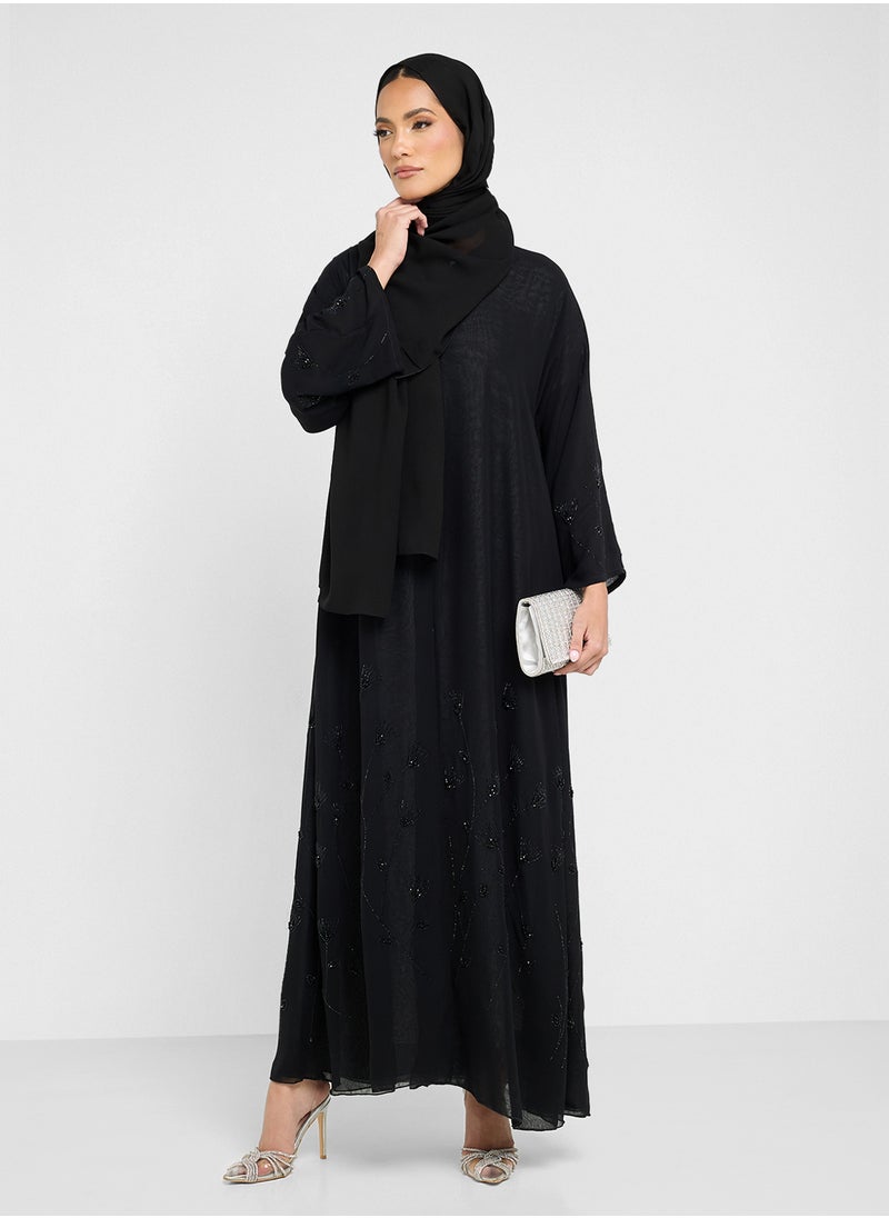Khizana - Abaya With Embelishment & Sheila - Image 1
