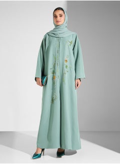 hayas closet Embroidered Open Front Abaya  - Image 1